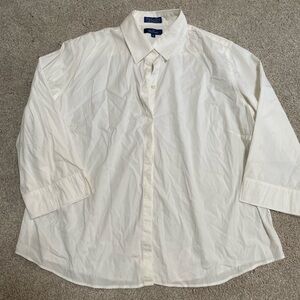 Façonnable Classic White 3/4 Sleeve Button Down
